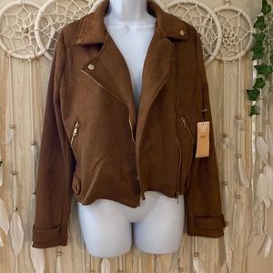 Blashe Vegan Suede Moto Jacket